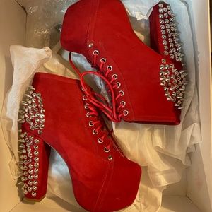Jeffrey Campbell 5 55 Red Suede Spike 